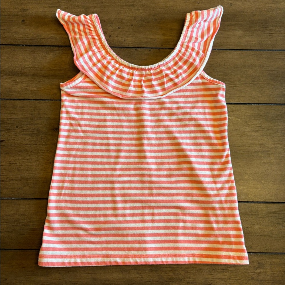 The Children's Place Coral and White Striped Tee